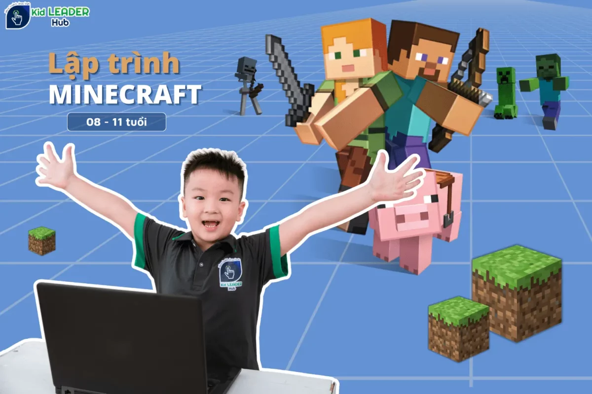 Khoá học lập trình Minecraft tại Kid Leader Hub