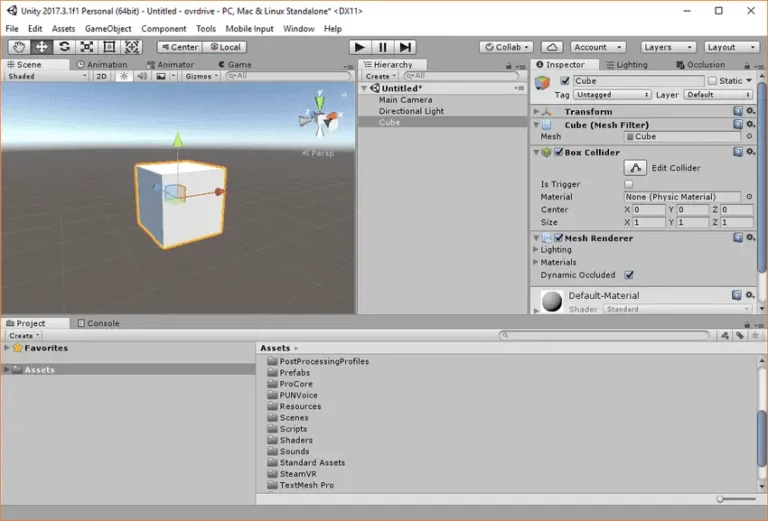 giao diện unity 3d